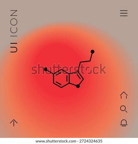 Serotonin. Chemical formula icon. Element for your design