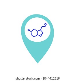 serotonin doodle icon, map pointer