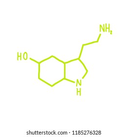 serotonin formula doodle icon