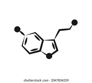 Serotonin formula on isolated background. Symbol. Vector illustration.