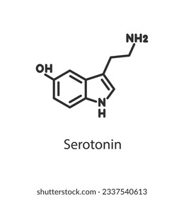 Serotonin hormone. Line with editable stroke