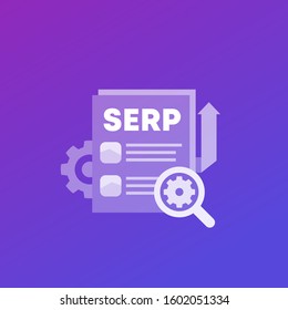SERP icon, SEO optimization vector concept