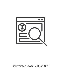 SERP Position line icon. linear style sign for mobile concept and web design. Web page in the first place position outline vector icon. Symbol, logo illustration. Vector graphics