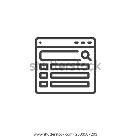 SERP Ranking line icon. linear style sign for mobile concept and web design. A list with a highlighted top position outline vector icon. Search Engine Results Page Symbol, logo illustration