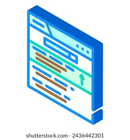 serp search engine results page isometric icon vector. serp search engine results page sign. isolated symbol illustration