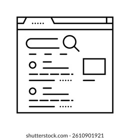 serp search engine results page line icon vector. serp search engine results page sign. isolated contour symbol black illustration