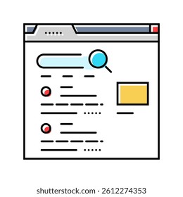 serp search engine results page color icon vector. serp search engine results page sign. isolated symbol illustration