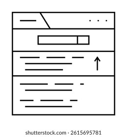 serp search engine results page line icon vector. serp search engine results page sign. isolated contour symbol black illustration