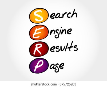 SERP - Search Engine Results Page, acronym business concept