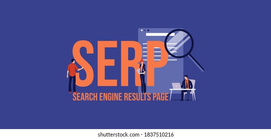 SERP Searh engine results page. Communication social media marketing technologies informational online reference for advertising and user support promotional email messages and vector web video.