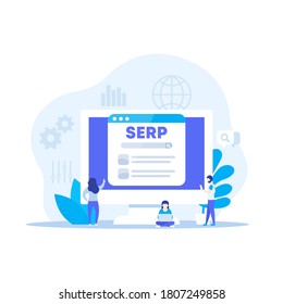 SERP and seo optimization vector illustration