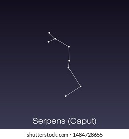 Serpens (Caput) constellation as it can be seen by the naked eye.