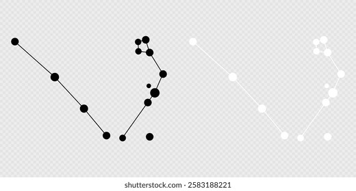 Serpens constellation map set. Vector illustration.