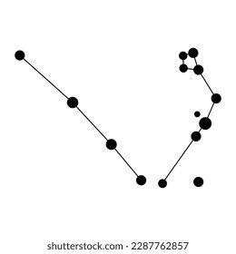 Serpens constellation map. Vector illustration.