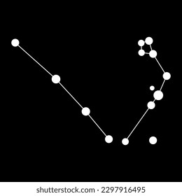 Serpens constellation map. Vector illustration.
