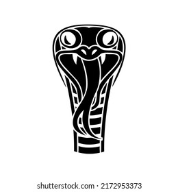 Serpiente, adder, cabeza de serpiente, reptil y depredador, animal silvestre, vida silvestre, vector, ilustración en color negro y blanco, aislado en fondo blanco