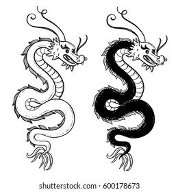 Serpent Chinese dragon vector illustration