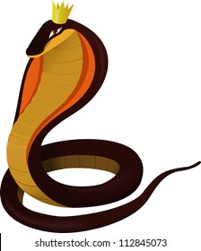 the serpent with the crown on white background