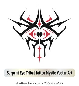 Serpent Eye Tribal Tattoo Mystic Vector Art – Demon, Game Element, Sticker Printable and Editable Pro Design