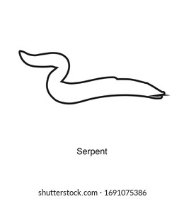 Serpent icon vector on white background. Black icon illustration