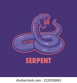 Serpent mascot sport logo design. Monster mythology mascot vector illustration logo.