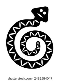 Serpent motif of a pre-Columbian clay stamp, found in Costa Rica. After a ceramic stamp from 1st to 7th century, found in burials, intended to imprint, including paper, textiles, and the human body.