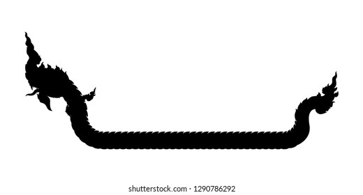 Serpent silhouette vector. King of Nagas. Great Naga.