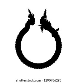 Serpent silhouette vector. King of Nagas. Great Naga.