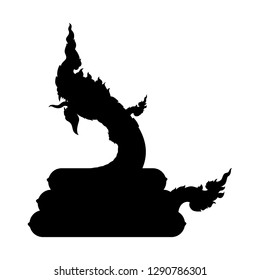 Serpent silhouette vector. King of Nagas. Great Naga.