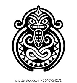 Serpent taino tattoo, glyph style icon