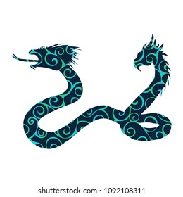 Serpent two headed pattern silhouette ancient mythology fantasy