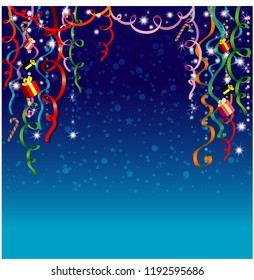 serpentine background, festive background with streamer blue background