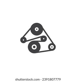 Serpentine Belt System vector icon. filled flat sign for mobile concept and web design. Car serpentine belt glyph icon. Symbol, logo illustration. Vector graphics