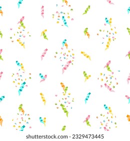 Serpentine, confetti seamless pattern. Background for holiday design.