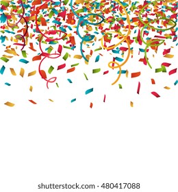 serpentine curling confetti isolated vector illustration eps 10