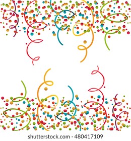 serpentine curling confetti isolated vector illustration eps 10