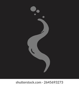 Serpentine gray smoke wisp with floating bubbles, perfect for industrial visuals, alchemy themes, and mystical vapor effects