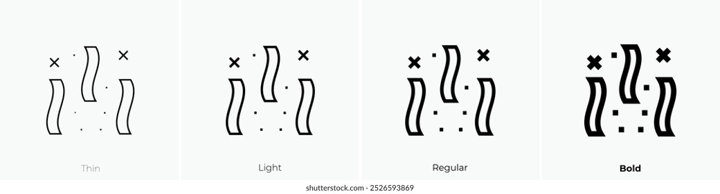 serpentine icon. Thin, Light Regular And Bold style design isolated on white background