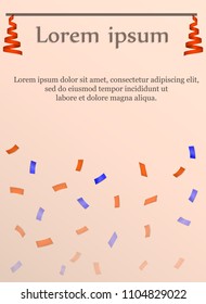 Serpentine party card concept background. Realistic illustration of serpentine party card vector concept background for web design