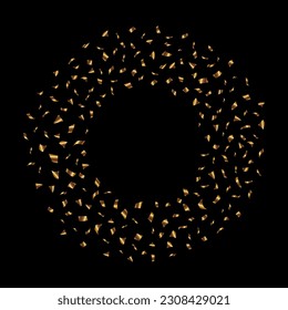 Serpentine pieces make a round golden frame. Vector design.