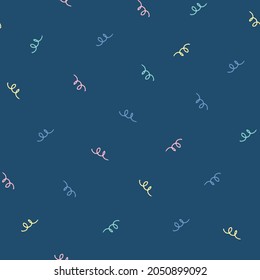 Patrón sin fisuras de la cinta serpentina. patrón sin fisuras de cinta de vacaciones. patrón de celebración.patrón para vacaciones y cumpleaños,diseño para tarjeta de saludo, invitaciones, postales, textiles,tela,papel envolvente