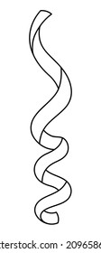 Serpentina. Esbozo. Ilustración vectorial. Bonita decoración para las vacaciones. La cinta decorativa se enrollará en espiral. 