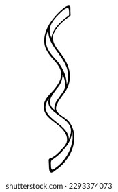 Serpentine. Sketch. Vector illustration. Nice decoration for the holidays. Decorative ribbon rolled into a spiral. Coloring book. Outlines on an isolated background. Doodle style. Idea for web design.