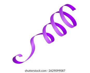 Serpentine Streamer Band, Vektorhintergrund. Buntes Feierungspapier Spiraldekoration einzeln auf Weiß für Geschenk, Gruß, festliches Design.