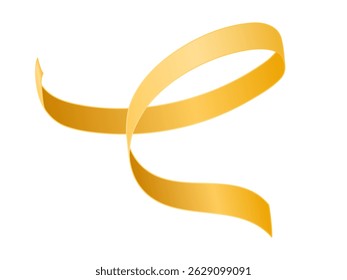 Serpentine streamer ribbon vector background. Colorful celebration paper spiral decoration isolated on white for gift, greeting, festive design.
