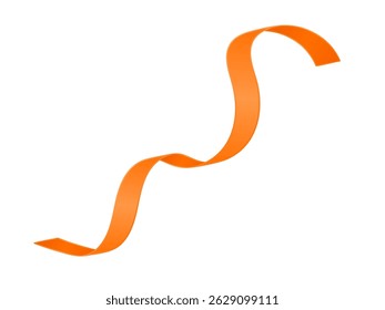 Serpentine streamer ribbon vector background. Colorful celebration paper spiral decoration isolated on white for gift, greeting, festive design.