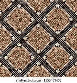 The serpentine texture of the pattern repeats the seamless natural brown color. Vector. Snake texture. Fashionable print. Fashion and stylish background