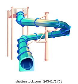 Serpentine tunnel waterslide color vector icon. Spiral shaped slide for aquapark guests amusement illustration isolated on white background