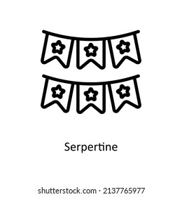 Serpentine vector outline icon for web isolated on white background EPS 10 file