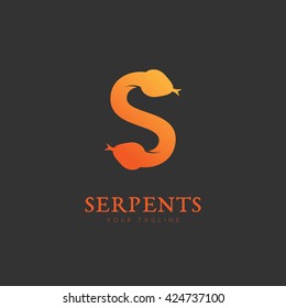 Serpents logo template design. Vector illustration.